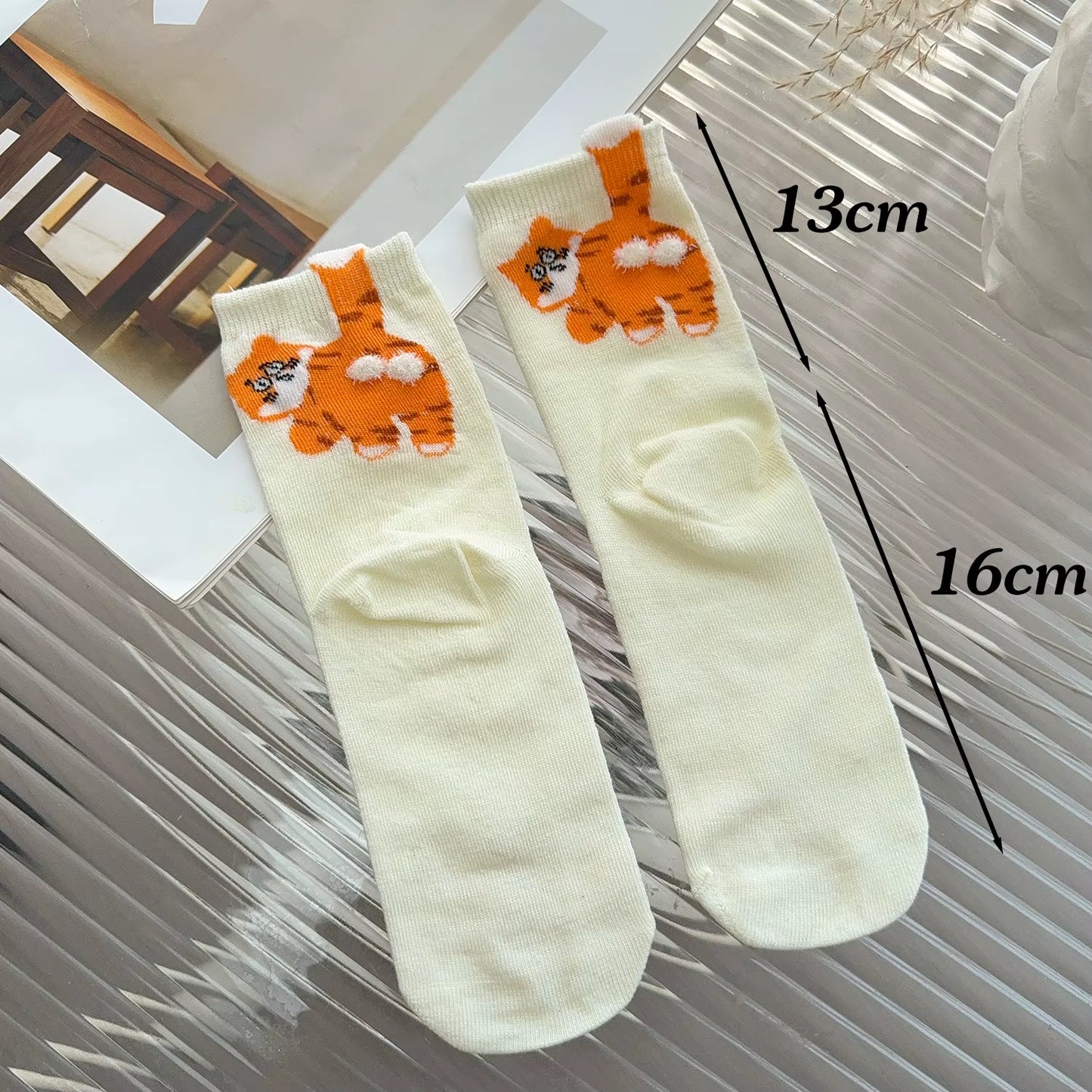 16 Style Funny 3D Cat Dog Animal Print Mid-Tube Socks Cotton Harajuku Floor Sock Casual Soft Cats Egg Hosiery for Couple Gifts