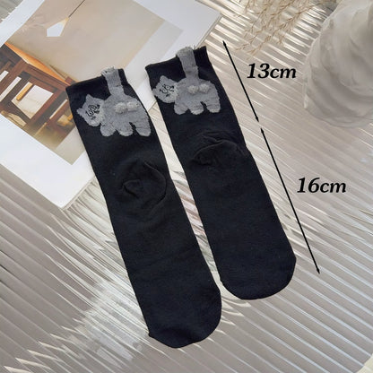 16 Style Funny 3D Cat Dog Animal Print Mid-Tube Socks Cotton Harajuku Floor Sock Casual Soft Cats Egg Hosiery for Couple Gifts