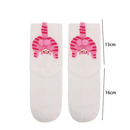 16 Style Funny 3D Cat Dog Animal Print Mid-Tube Socks Cotton Harajuku Floor Sock Casual Soft Cats Egg Hosiery for Couple Gifts