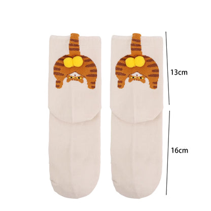 16 Style Funny 3D Cat Dog Animal Print Mid-Tube Socks Cotton Harajuku Floor Sock Casual Soft Cats Egg Hosiery for Couple Gifts
